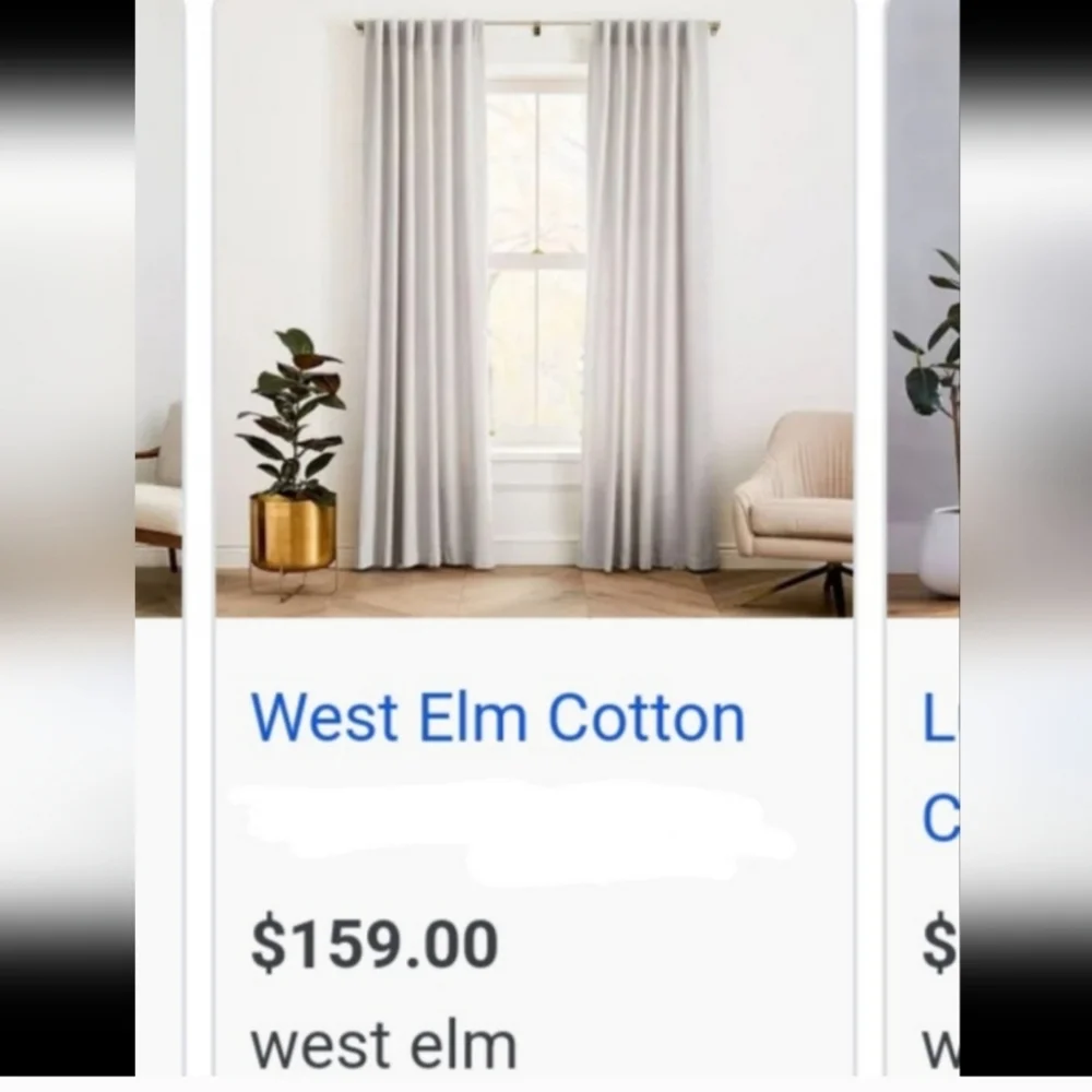 West elm curtains 2 pieces